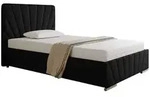 Homesy Polsterbett RAY mit Stauraum aus Kiefernholz 120cm x 100cm x 90cm schwarz 120