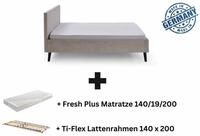 Aileenstore Polsterbett Viola, 140x200 cm, Cordstoff Poppy Beige