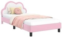 vidaXL Bett Kinderbettgestell mit Kopfteil Rosa 90 x 200 cm PU (1-tlg)