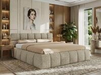 MKS M&Ouml;BEL Polsterbett NIRA Classic (Designerbett mit Bettkasten, skulpturale