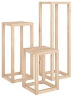 vidaXL Blumenst&auml;nder, 3-tlg. Pflanzenst&auml;nder-Set Massivholz Kiefer