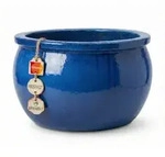 Teramico Blumentopf Pflanzgef&auml;&szlig; Keramik "Bavaria" Royal Blau &ndash; &Oslash; 24 - 49 cm