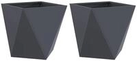 vidaXL Blumentopf Pflanzk&uuml;bel 2 pcs Anthrazit 40 x 40 x 40 cm Stahl (2 St)