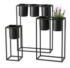 Spetebo Blumenst&auml;nder Metall Pflanztopf Mensola schwarz - 3er Set (Set, 3 St.,