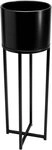VIVANNO Blumentopf pulverbeschichtetes Stahlblech ELEVATE CROSS Rund - Schwarz...