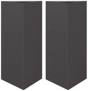vidaXL Pflanzk&uuml;bel, Pflanzk&uuml;bel 2 Stk. Schwarz Dreieckig 40x34,5x70 cm Stahl