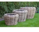 jankurtz Blumenkasten Pflanzenkorb Palau aus Naturrattan, &Oslash; 68 cm, Innentopf...