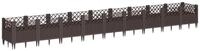 vidaXL Blumentopf Pflanzkasten mit Erdspie&szlig;en Braun 363,5x43,5x43,5 cm PP (1...