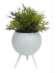 DanDiBo Blumenhocker Blumenhocker Metall mit Topf Wei&szlig; 27-19 cm Blumenst&auml;nder