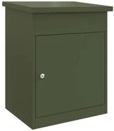 vidaXL Briefkasten Paketdrop-Box mit Speicher Olivgr&uuml;n 47,5 x 38 x 59 cm Stahl