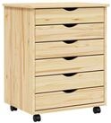 vidaXL Rollcontainer Rollcontainer mit Schubladen MOSS Klarlack 53 x 39 x 65,5...