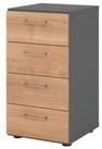 HAMMERBACHER H&auml;ngeregisterschrank Regal 2OH 4 Sch&uuml;be graphit/Nussbaum