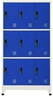 vidaXL Mehrzweckschrank Schlie&szlig;fachschrank Grau und Blau 90x45x180 cm Stahl