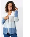 Witt Strickjacke Ajour-Strickjacke Langarm Ajour blau 36