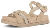 Sandalette GABOR, Damen, Gr. 36, beige, Veloursleder, Glitzerstreifen, Schuhe