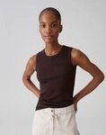 OPUS Tanktop Tanktop mit femininer Spitzenborte Schmale Passform, bogenf&ouml;rmige