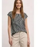 STREET ONE Shirttop Sommershirt im Ausbrenner-Look/mit Allover-Print schwarz 34...