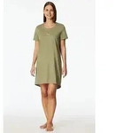 Schiesser Nachthemd Casual Essentials mit Statement-Print, Baumwolle, kurz&auml;rmelig,