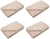 vidaXL Bett&uuml;berwurf Rutschfeste Decke aus Kunstkaninchenfell Olite 4 pcs Beige