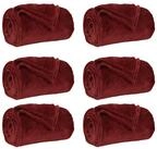 vidaXL Bett&uuml;berwurf Wohndecken 6 pcs Bordeauxrot 130 x 150 cm Fleece