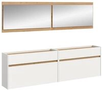 xonox.home Garderoben-Set Drive, (4tlg. Set inkl. Schuhkommode, Spiegel), wei&szlig;