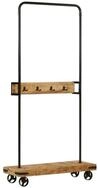 vidaXL Garderobenst&auml;nder Kleiderst&auml;nder mit Rollen 90x35x190 cm Massivholz Eisen