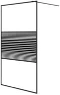 vidaXL Duschwand Duschwand f&uuml;r Begehbare Dusche Schwarz 115x195 cm ESG-Glas...