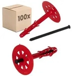 PROTEKTOR Schrauben- und D&uuml;bel-Set D&auml;mmstoffd&uuml;bel &Oslash;10mm, Schlagd&uuml;bel mit