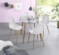 OTTO home Essgruppe Miller, (Set, 5-tlg), Glastisch mit 4 St&uuml;hlen...