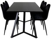 ebuy24 Essgruppe MarinaBLBL Essgruppe Esstisch schwarz und 6 Polar, (7-tlg)