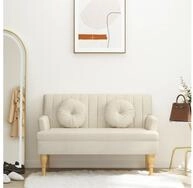 vidaXL Sitzbank, Sitzbank mit Kissen 113x64,5x75,5 cm Leinen