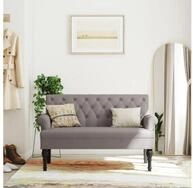 vidaXL Sitzbank, Sitzbank mit R&uuml;ckenlehne Taupe 120x62x75,5 cm Stoff