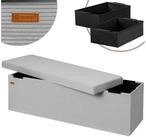 Casaria Sitzbank, Cord Grau Faltbar inkl. Boxen 114x38cm 300kg Belastbarkeit