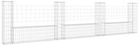 vidaXL Gabionenzaun, Gabionenkorb U-Form mit 4 S&auml;ulen Eisen 380x20x100 cm