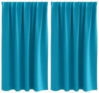 vidaXL Vorhang Verdunkelungs-Vorh&auml;nge mit Ringen 2 pcs T&uuml;rkis 140 x 140 cm (2...