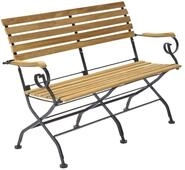 LC Garden Gartenbank &raquo;Wimbledon&laquo; 2-Sitzer Bank Teakholz Stahlgestell schwarz