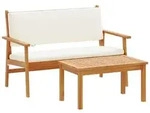 vidaXL Gartenlounge-Set Gartensofa-set mit Kissen 2 pcs Cremewei&szlig; Massivholz,