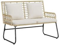 vidaXL Gartenlounge-Set Gartenbank Braun und Creme Poly-Rattan, (1-tlg)