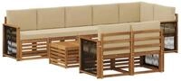 vidaXL Gartenlounge-Set Sofagarnituren Massivholz, (8-tlg)