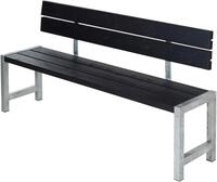 PLUS Sitzbank Plankenbank m/R&uuml;ckenlehne (1-St), 176x38x81/44 cm