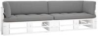 vidaXL Gartenlounge-Set 2-Sitzer-Palettensofa Wei&szlig; Impr&auml;gniertes...