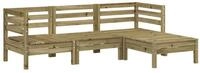 vidaXL Sofa, Gartensofa 3-Sitzer mit Hocker Kiefernholz Impr&auml;gniert