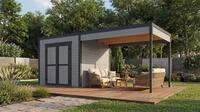 weka Gartenhaus Batu 2 mit Anbau, BxT: 550x515 cm