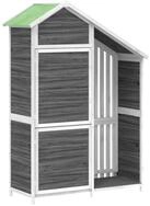 vidaXL Ger&auml;tehaus, Ger&auml;teschuppen Grau 120x53,5x170 cm Massivholz Kiefer