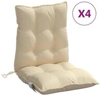 vidaXL Sitzauflage, Niedriglehner-Auflagen 4 Stk. Beige Oxford-Gewebe