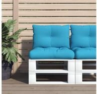 vidaXL Palettenkissen, Palettenkissen 2 Stk. Blau Stoff