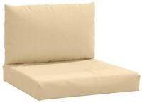 vidaXL Sitzauflage Palettenkissen 2-tlg. Melange Beige Stoff, (1 St)
