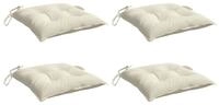 vidaXL Sitzauflage Stuhlkissen 4 Stk. Cremewei&szlig; 40x40x7 cm Oxford-Gewebe, (4...