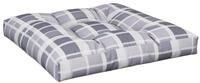 vidaXL Sitzauflage Palettenkissen Grau Karomuster 80x80x12 cm Stoff, (1 St)