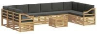 vidaXL Gartenlounge-Set Outdoor-Sofagarnitur 8 pcs Wei&szlig; und Anthrazit 59 x 59...